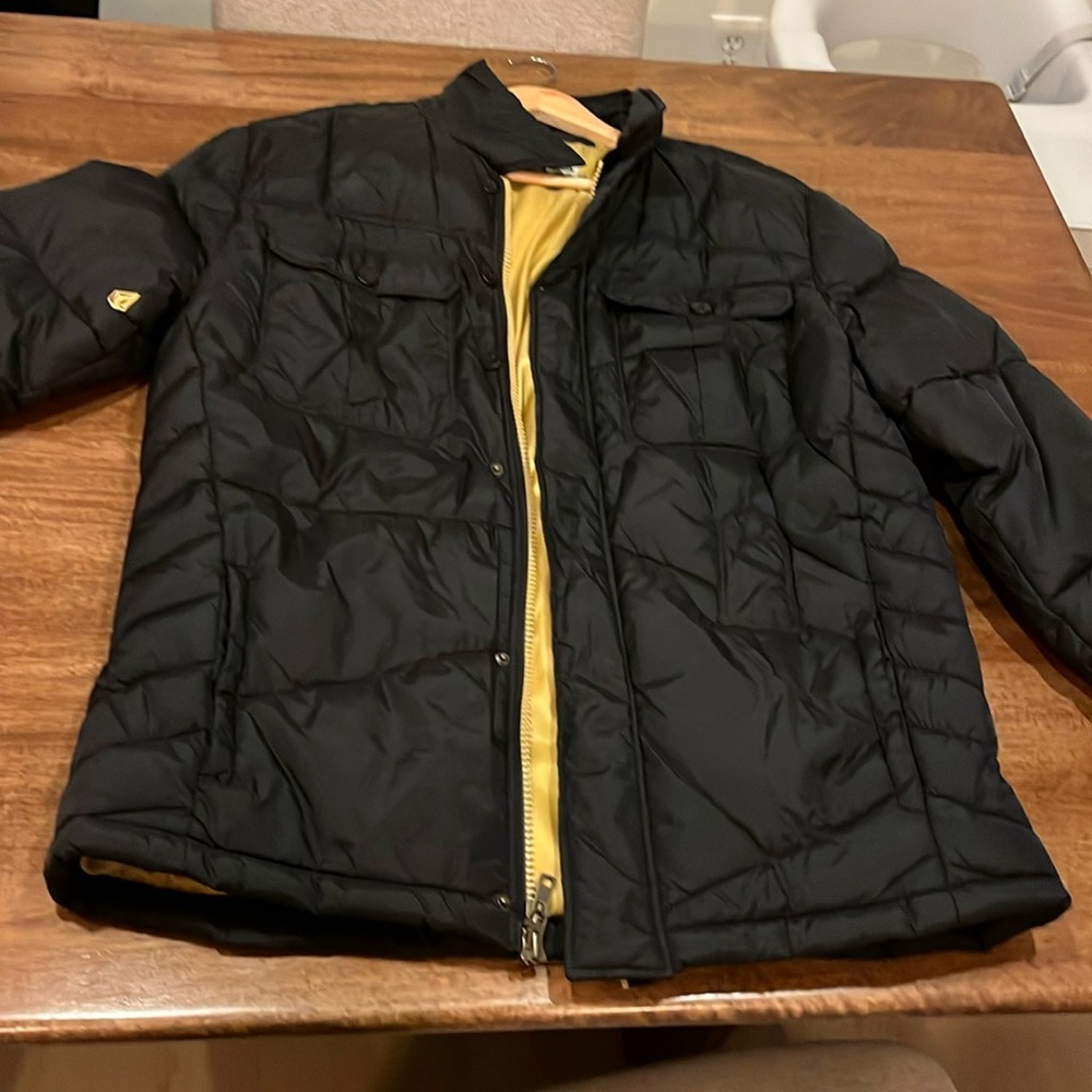 MENS XL BLACK VOLCOM DJANGO PUFFER ZIP UP JACKET COAT WORKWEAR